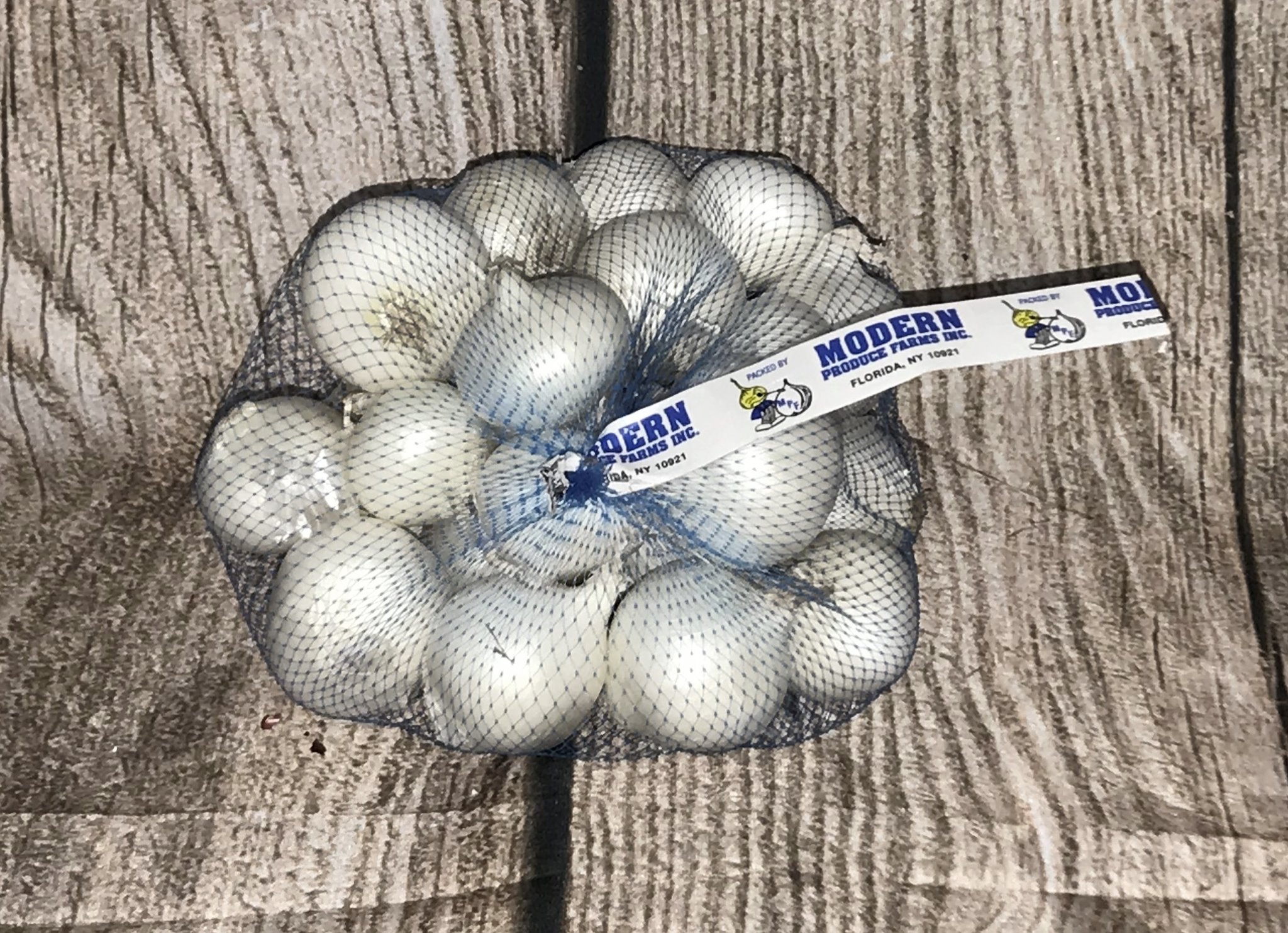 Yellow onions packed